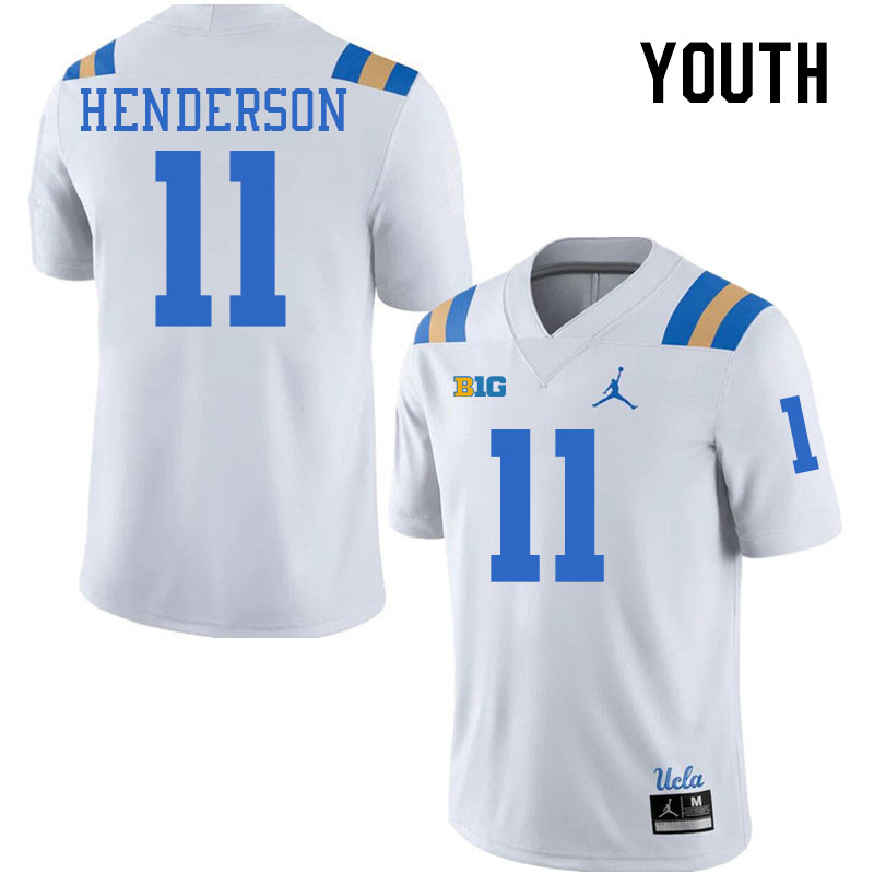 Youth #11 Ramon Henderson Big 10 Conference College Football Jerseys Stitched-White